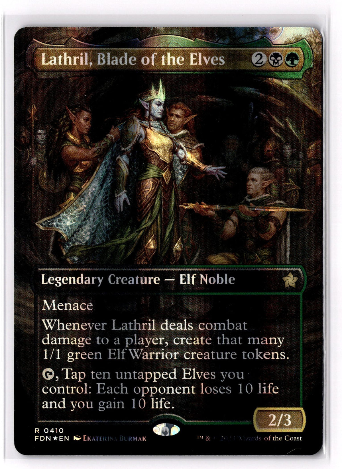 Lathril, Blade of the Elves (Borderless) (Mana Foil)